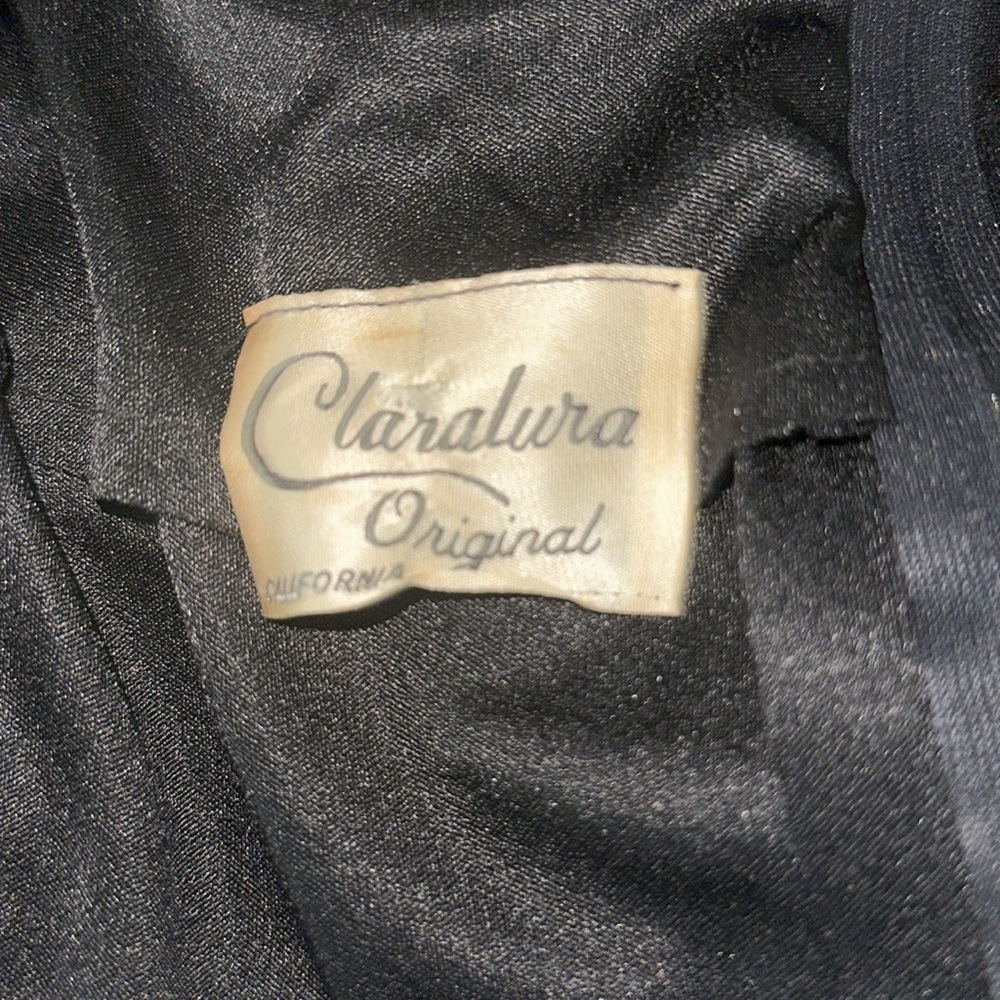 Claralura Original California Vintage Gown Black Maxi Dress Long 1970s 1980s 80s - Picture 3 of 16